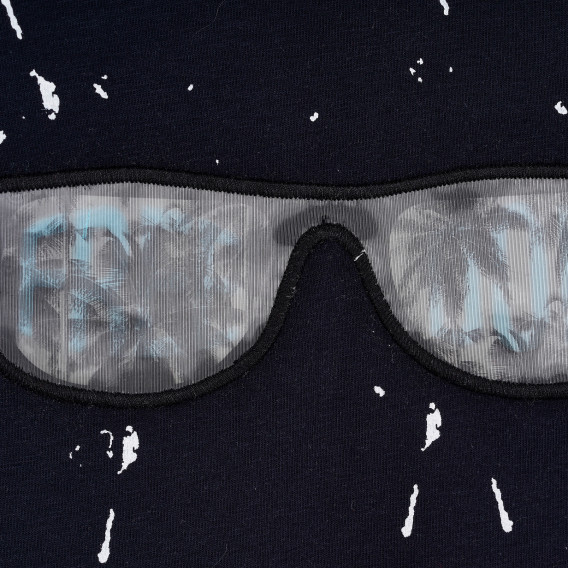 Тениска със слънчеви очила за момче, тъмно синя ALG 382081 3