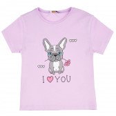Тениска с кученце за момиче, лилава ALG 382103 