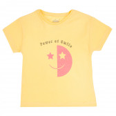 Тениска със Smile за момиче, жълта ALG 382107 