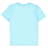 Памучна тениска с цветни надписи за момче, светло синя ALG 382138 4