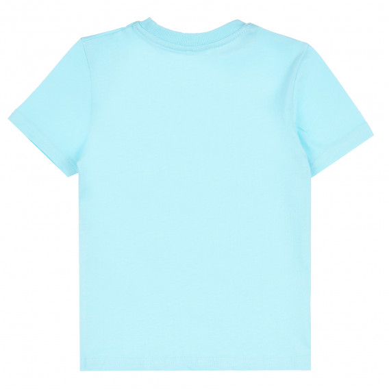 Памучна тениска с цветни надписи за момче, светло синя ALG 382138 4