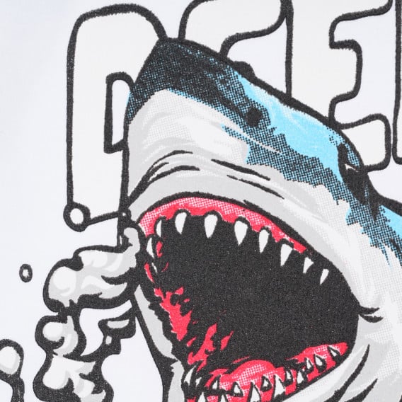 Тениска с акула за момче, бяла ALG 382153 3