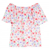 Блуза с къс ръкав за момиче, лилави и червени цветя ALG 382203 4