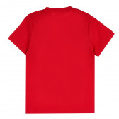Памучна тениска Never Look Back за момче, червена ALG 382207 4