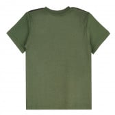 Памучна тениска Never Look Back за момче, зелена ALG 382211 4
