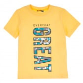 Памучна тениска Great за момче, жълта ALG 382236 