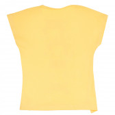 Памучна тениска с щампа на котета за момиче, жълта ALG 382271 4