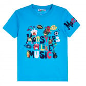 Памучна тениска Monsters за момче, синя ALG 382336 