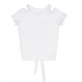 Памучна блуза с къс New York за момиче, бяла ALG 382362 4