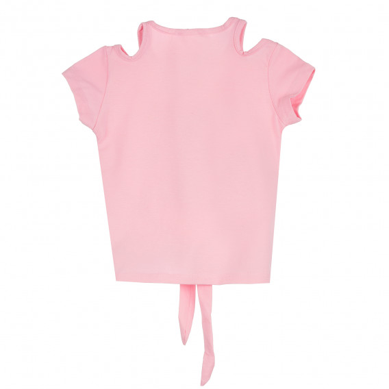Памучна блуза с къс New York за момиче, розова ALG 382370 4