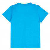 Памучна тениска с цветни акценти за момче, синя ALG 382394 4