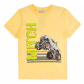 Памучна тениска с цветни акценти за момче, жълта ALG 382403 