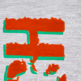 Памучна тениска с цветни акценти за момче, сива ALG 382413 3