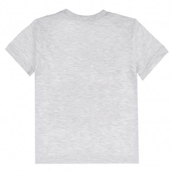 Памучна тениска с цветни акценти за момче, сива ALG 382414 4