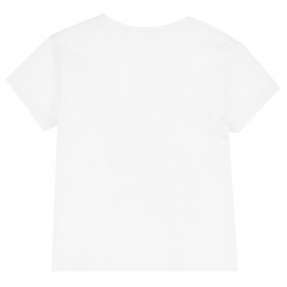 Памучна тениска с трицветни черешки за момиче, бяла ALG 382434 4