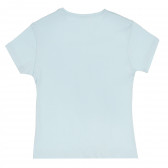 Памучна тениска с трицветни черешки за момиче, синя ALG 382442 4