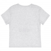 Памучна тениска с трицветни черешки за момиче, сива ALG 382446 4