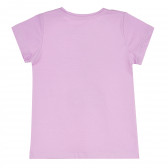 Памучна тениска с розово фламинго за момиче, лилава ALG 382450 4