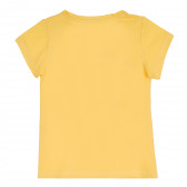 Памучна тениска с розово фламинго за момиче, жълта ALG 382454 4