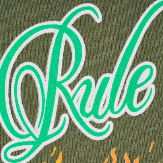 Памучна тениска Rule Breaker за момче, зелена ALG 382473 3