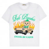 Памучна тениска Rule Breaker за момче, бяла ALG 382475 