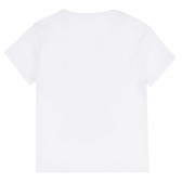 Памучна тениска с красива щампа за момиче, бяла ALG 382498 4