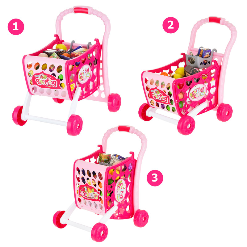 Количка за пазаруване с продукти Shopping Cart Kids  382728
