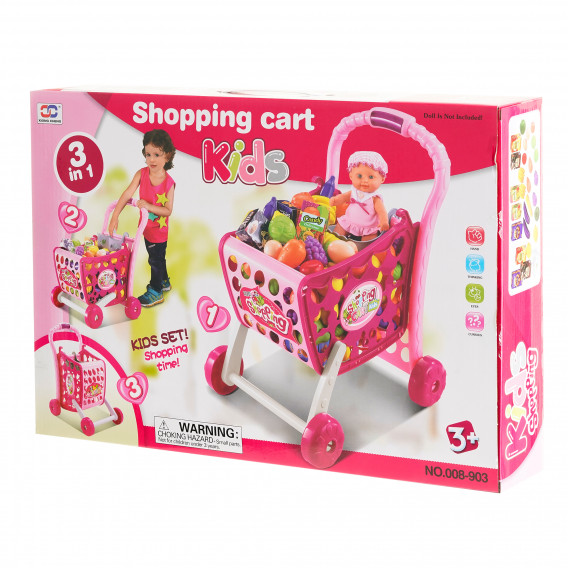 Количка за пазаруване с продукти Shopping Cart Kids TG 382737 10