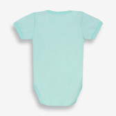 Бебешко боди с къс ръкав и предно закопчаване, мента-органичен памук PIPPO&PEPPA 382778 4