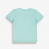 Тениска с преливащ надпис  за бебе, мента-органичен памук PIPPO&PEPPA 382786 4