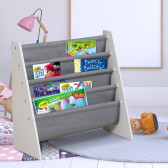 Детска етажерка за книги и играчки, органайзер-WHITE/GREY Ginger Home 383020 4