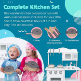 Детска дървена кухня за игра с аксесоари, бяла Ginger Home 383176 8
