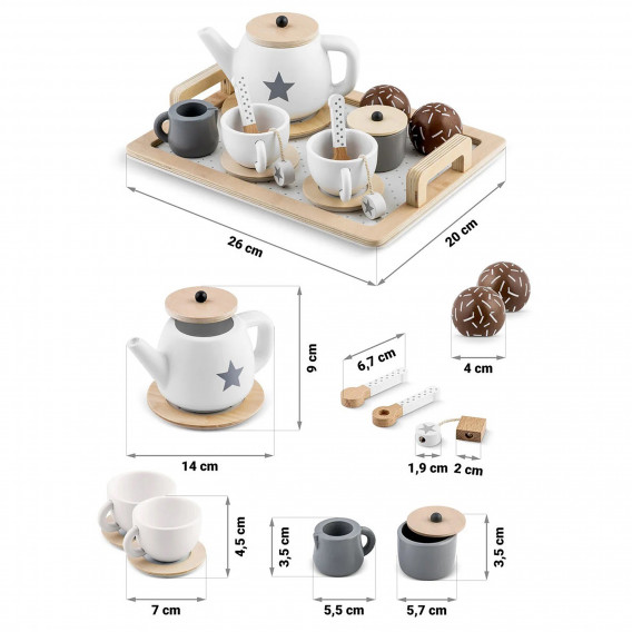Детски дървен комплект за кафе и чай Ginger Home 383214 11