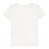 Памучна тениска с щампа цвете, бяла Name it 383434 4