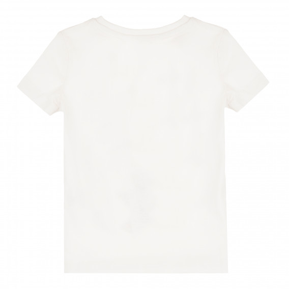 Памучна тениска с щампа цвете, бяла Name it 383434 4