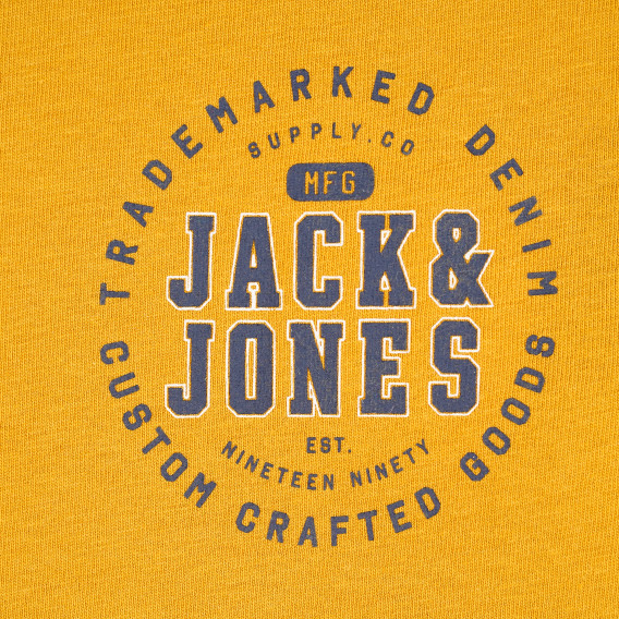 Памучна блуза с името на бранда, жълта Jack & Jones junior 383436 2