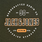 Памучна блуза с името на бранда, зелена Jack & Jones junior 383440 2