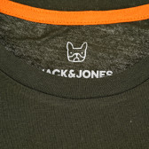 Памучна блуза с името на бранда, зелена Jack & Jones junior 383441 3