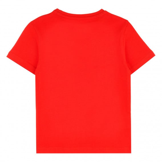 Памучна тениска с щампа на кит, червена Mayoral 383489 4