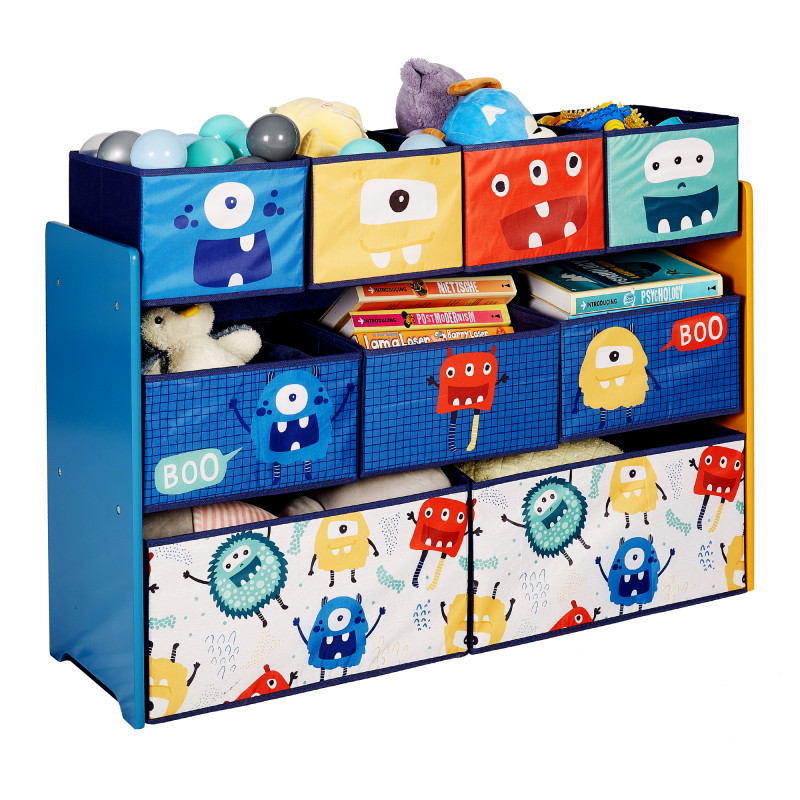 Детски органайзер за играчки с 9 текстилни кутии за съхранение - MONSTER  383539