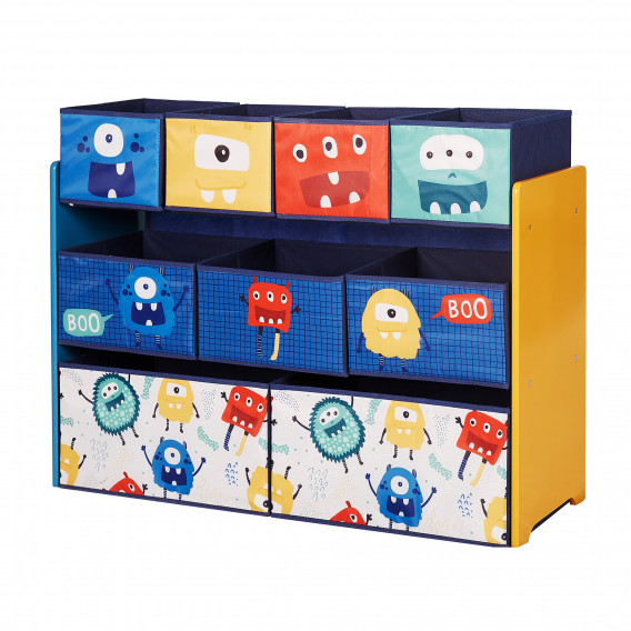 Детски органайзер за играчки с 9 текстилни кутии за съхранение - MONSTER Ginger Home 383541 3