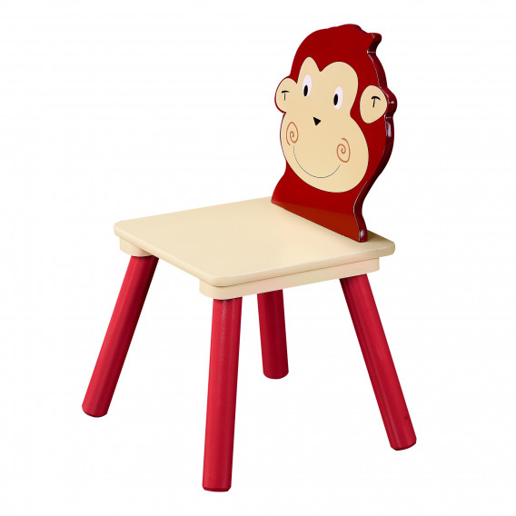 Детска дървена маса с 2 столчета, за учене, игра, хранене - ANIMALS Ginger Home 383547 4