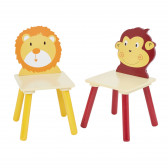 Детска дървена маса с 2 столчета, за учене, игра, хранене - ANIMALS Ginger Home 383550 7