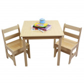 Детска маса с 2 столчета, комплект от дърво - NATURE Ginger Home 383570 