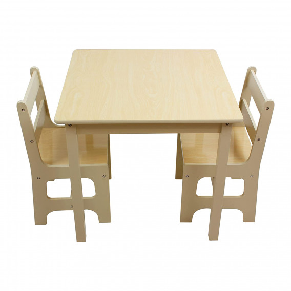Детска маса с 2 столчета, комплект от дърво - NATURE Ginger Home 383571 2