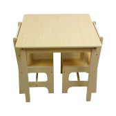 Детска маса с 2 столчета, комплект от дърво - NATURE Ginger Home 383572 3