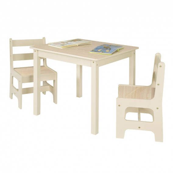 Детска маса с 2 столчета, комплект от дърво - NATURE Ginger Home 383575 6