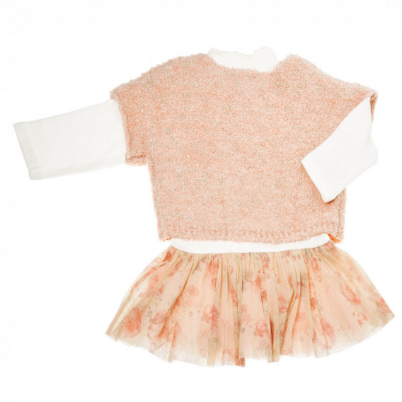 Памучен комплект - рокля и пуловер за бебе момиче Chicco 38360 2
