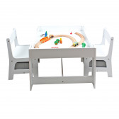 Детска маса с 2 Столчета, двустранна - за игра, учене и хранене - WHITE Ginger Home 383631 3
