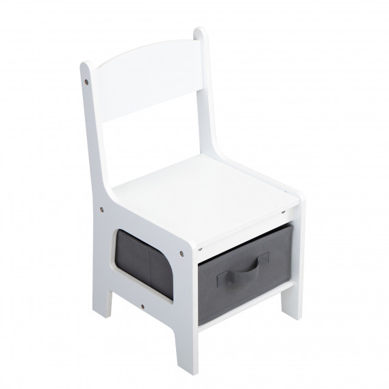 Детска маса с 2 Столчета, двустранна - за игра, учене и хранене - WHITE Ginger Home 383635 7